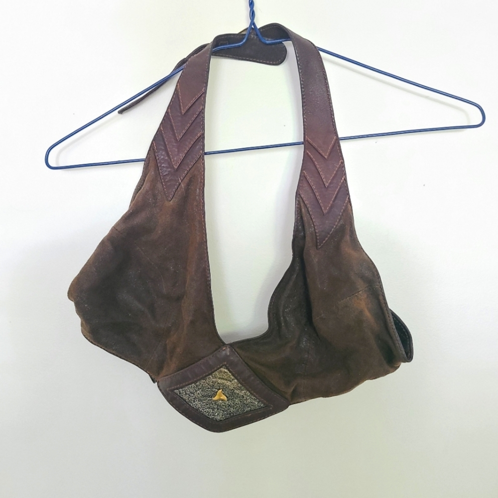 Handmade Leather Halter Bra • W/ Stash pocket